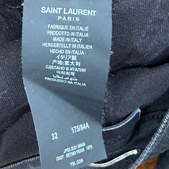 Saint Laurent Paris “D02 M/SK-LW” Black/Gray Factory Faded Skinny Jeans Size 32 - Picture 9 of 11